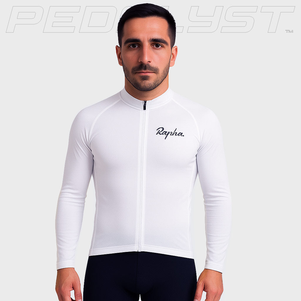 Rapha Långärmat Professionellt Cykelset Vit