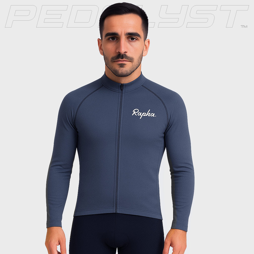 Rapha Långärmat professionellt cykelset Marinblå